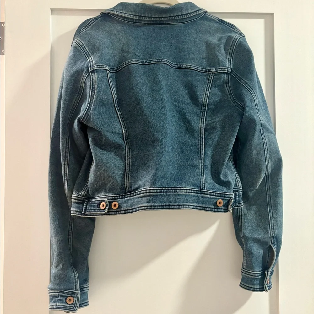 Anthropologie Pilcro and The Letterpress Blue Jean Cropped Denim Jacket - Picture 3 of 4